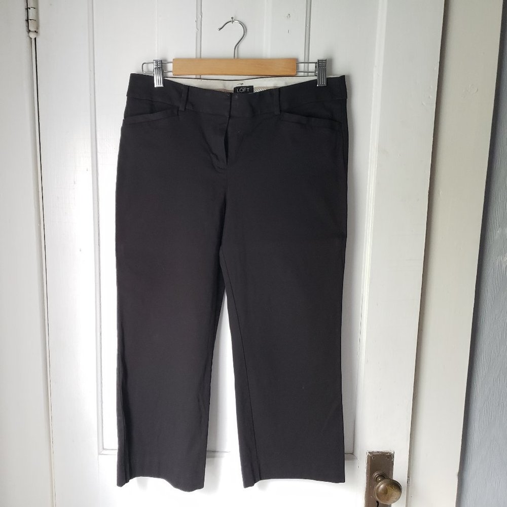 LOFT cropped black chinos (6)